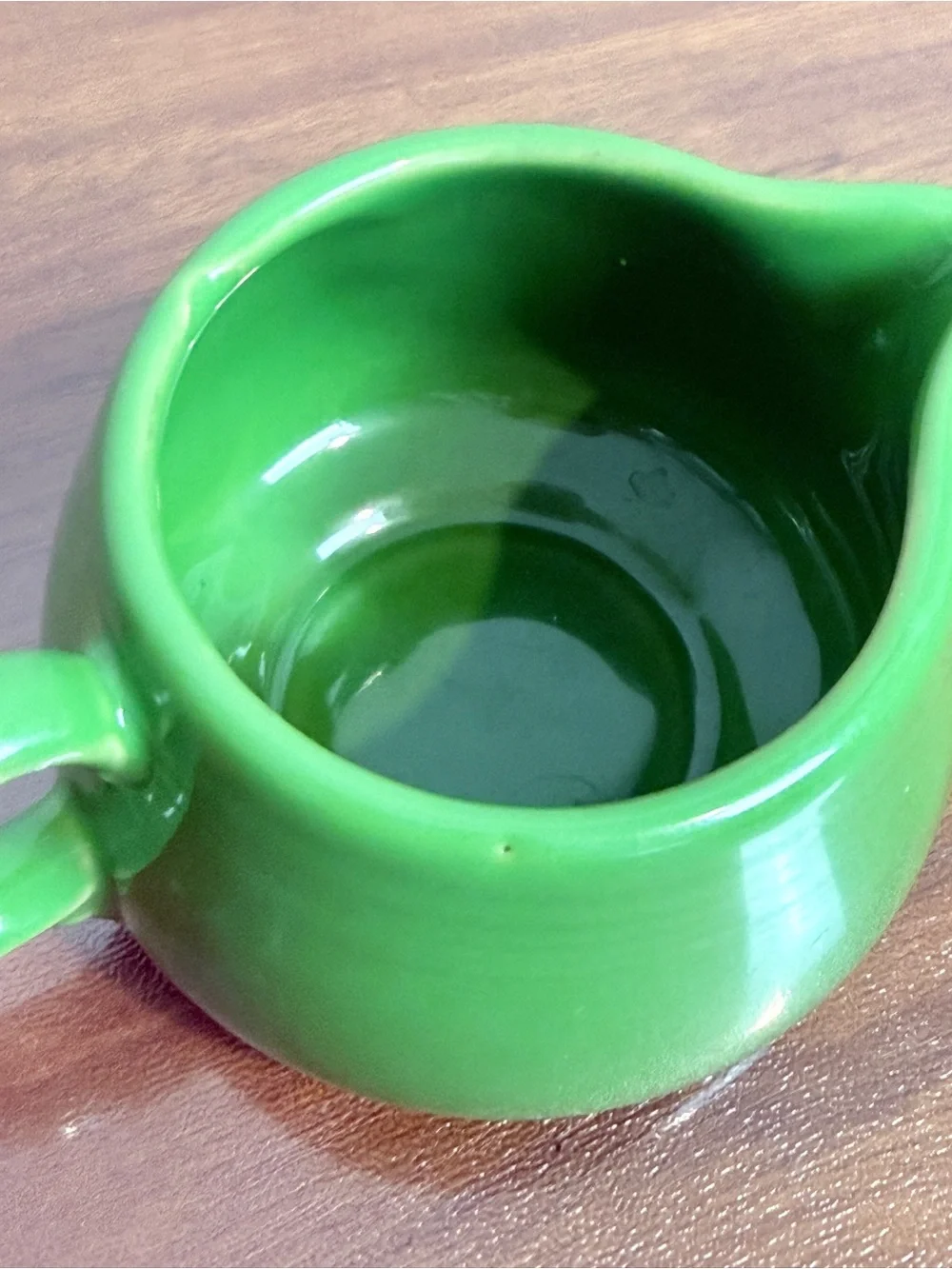 Fiesta HLC Red Sugar Bowl with Lid & Green Creamer